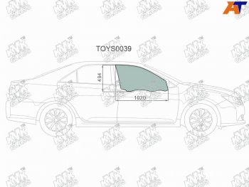 Стекло боковое опускное (Спереди Справа Цвет зеленый) Toyota Camry (XV50) 11-18  Camry UAEUSA 11 KMK TOYS0039