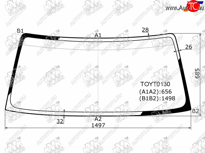 5 199 р. Стекло лобовое Toyota Land Cruiser Prado (J90) 96-02 KMK TOYT0130  с доставкой в г. Кемерово