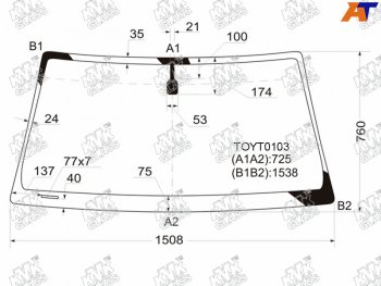 4 749 р. Стекло лобовое Toyota 4Runner 02-09  Hilux Surf 02-09 KMK TOYT0103  с доставкой в г. Кемерово. Увеличить фотографию 1