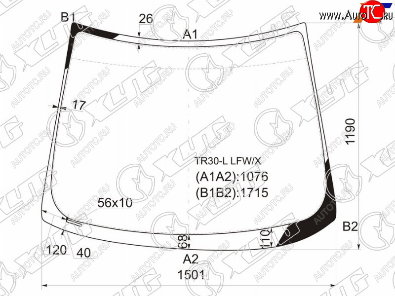 8 949 р. Стекло лобовое Toyota Estima 00-05  Previa 00-07 XYG TR30-L LFW/X  с доставкой в г. Кемерово