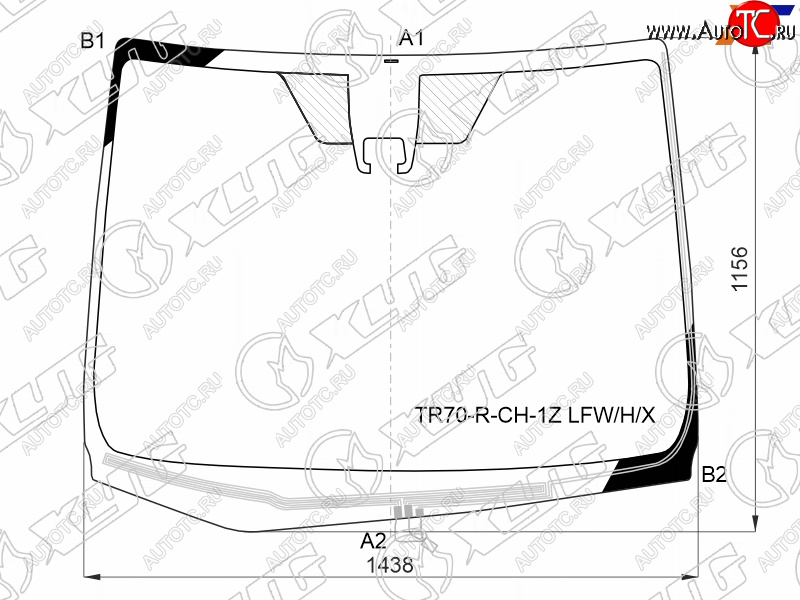 12 999 р. Стекло лобовое (Обогрев щеток Камера) Toyota Noah 14-17  Voxy 14-17  Esquire 14-17 XYG TR70-R-CH-1Z LFW/H/X  с доставкой в г. Кемерово