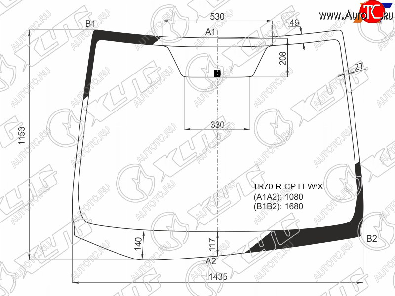 11 299 р. Стекло лобовое Toyota Noah 14-22  Voxy 14-22  Esquire 14-21 XYG TR70-R-CP LFW/X  с доставкой в г. Кемерово