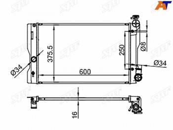 Радиатор SAT Toyota Corolla E150 седан дорестайлинг (2006-2010) (применимо для Daihatsu Altis 06-10)