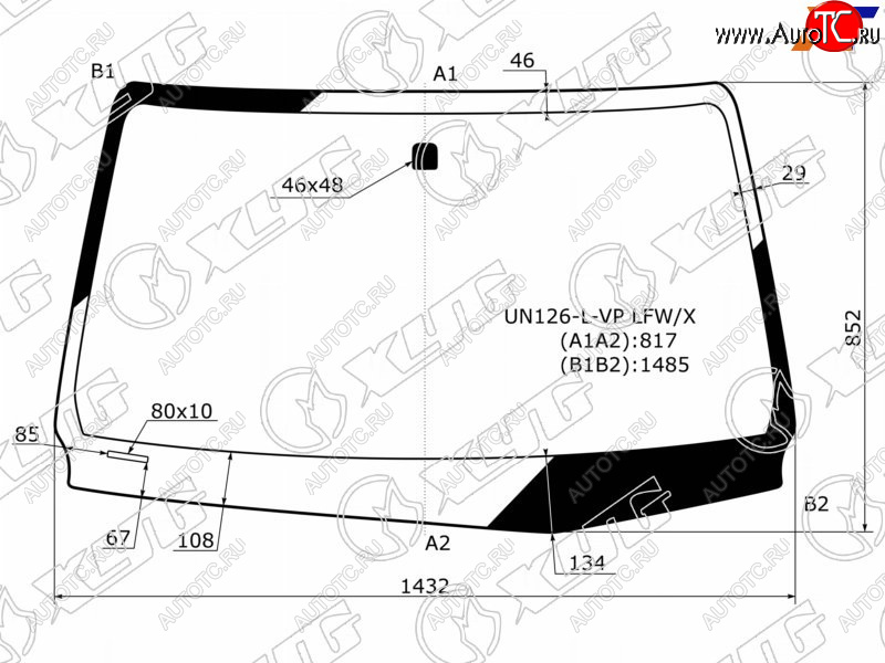 4 999 р. Стекло лобовое Toyota Hilux Pick Up 15-  Fortuner 15- XYG UN126-L-VP LFW/X  с доставкой в г. Кемерово