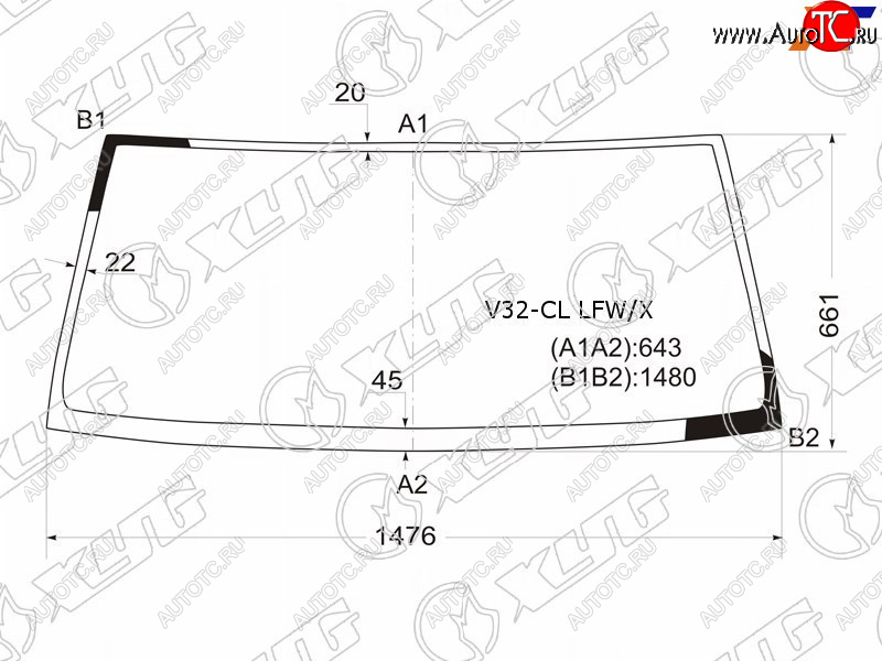 5 299 р. Стекло лобовое Mitsubishi Pajero 91-00 XYG V32-CL LFW/X  с доставкой в г. Кемерово