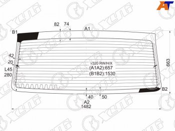 Стекло заднее (Цвет зеленый Обогрев) Mercedes-Benz Vito 96-03 XYG V320 RW/H/X