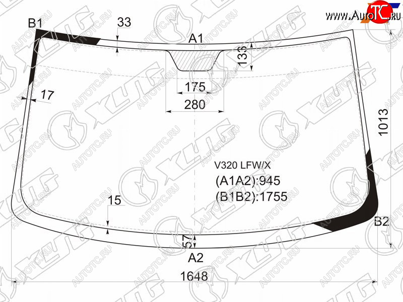 6 499 р. Стекло лобовое Mercedes-Benz Vito 96-03 XYG V320 LFW/X  с доставкой в г. Кемерово