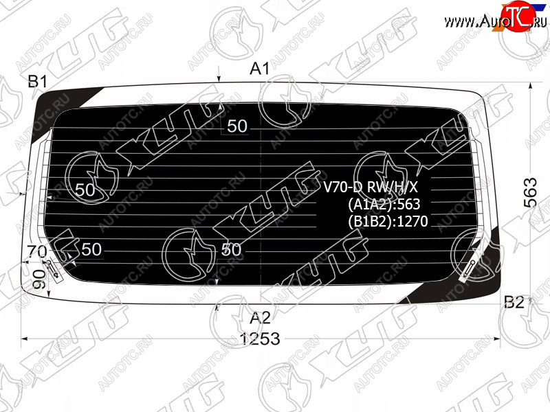 7 699 р. Стекло заднее (Затемненное Обогрев) Mitsubishi Pajero 99-06 XYG V70-D RW/H/X  с доставкой в г. Кемерово