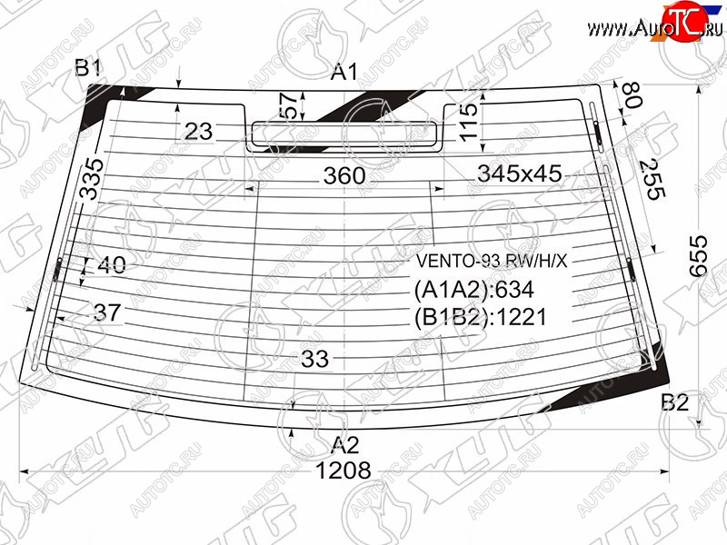 5 699 р. Стекло заднее (Цвет зеленый Обогрев Антенна) Volkswagen Jetta 91-98  Vento 92-95 XYG VENTO-93 RW/H/X  с доставкой в г. Кемерово
