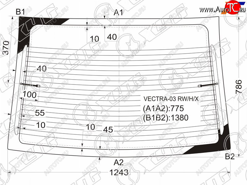 7 999 р. Стекло заднее (Цвет зеленый Обогрев) Opel Vectra 02-08 XYG VECTRA-03 RW/H/X  с доставкой в г. Кемерово