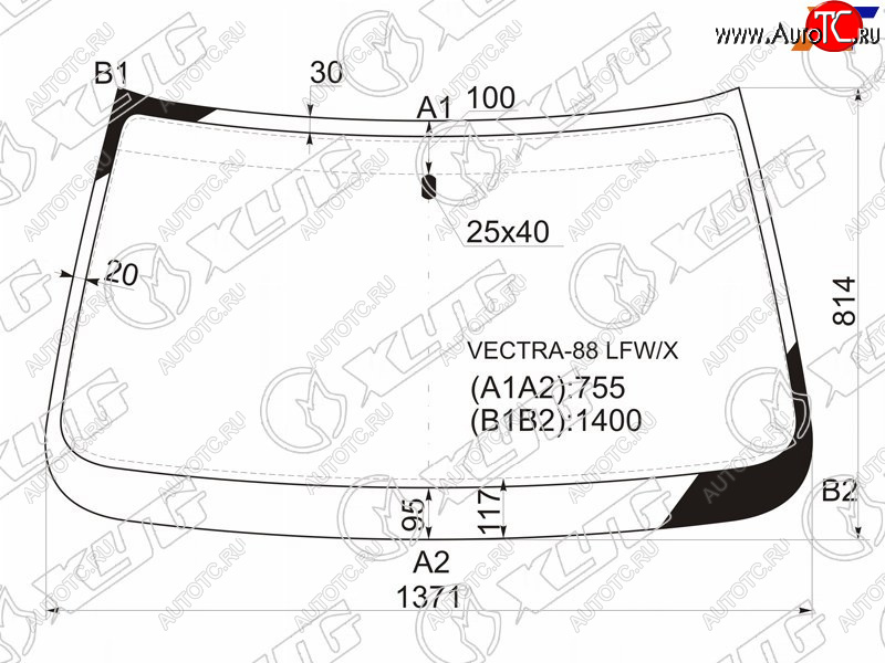 5 599 р. Стекло лобовое Opel Vectra 88-95 XYG VECTRA-88 LFW/X  с доставкой в г. Кемерово