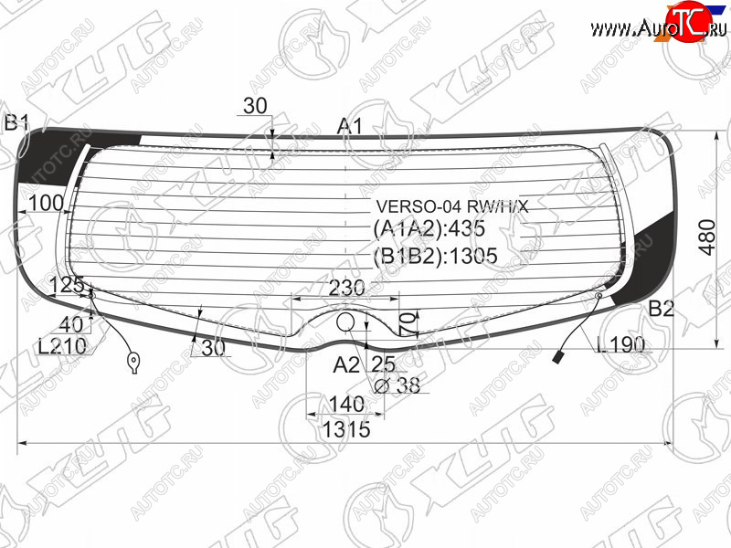 9 549 р. Стекло заднее (Цвет зеленый Обогрев Молдинг) Toyota Corolla Verso 04-09 XYG VERSO-04 RW/H/X  с доставкой в г. Кемерово