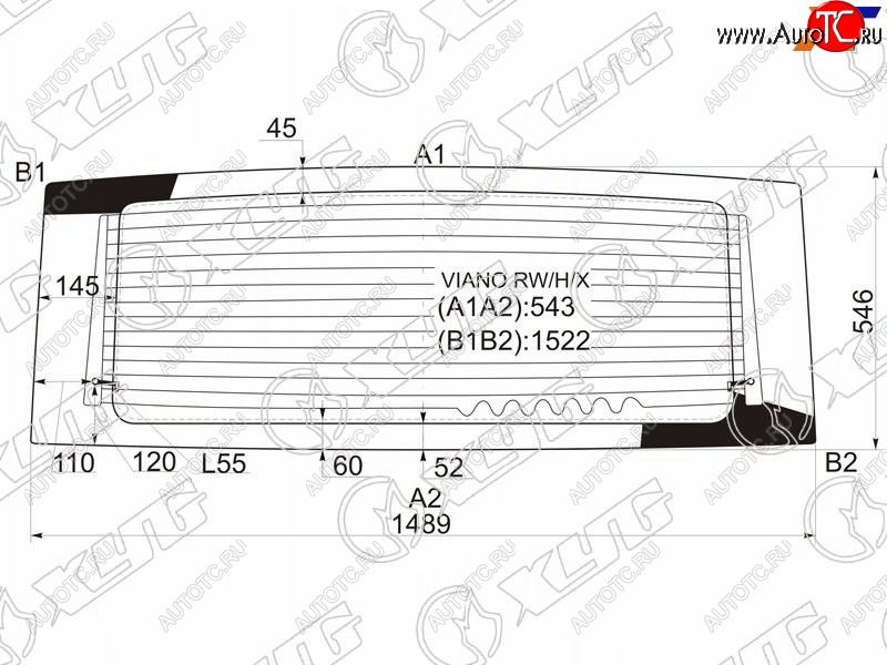 8 199 р. Стекло заднее (Цвет зеленый Обогрев) Mercedes-Benz Viano 03-10  Vito 03-10 XYG VIANO RW/H/X  с доставкой в г. Кемерово