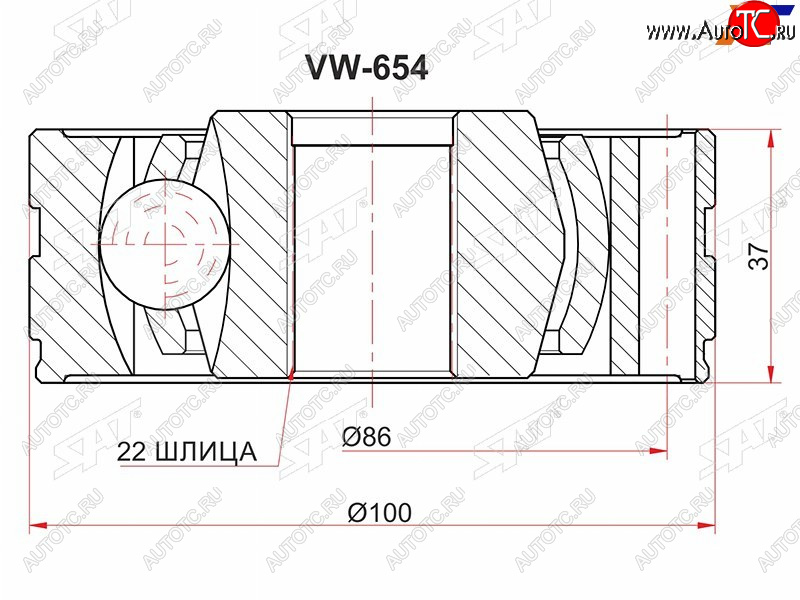 1 999 р. Шрус карданного вала CHEVROLET CAPTIVA C100DAEWOO WINSTORMOPEL ANTARA 06- SAT VW-654  с доставкой в г. Кемерово