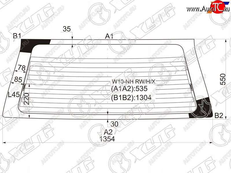 7 249 р. Стекло заднее с обогревом NISSAN AVENIR 5D WGN 90-98                                                 XYG W10-NH RW/H/X  с доставкой в г. Кемерово