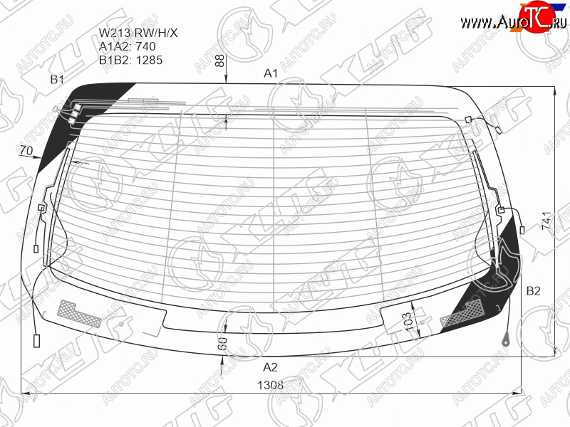 16 349 р. Стекло заднее (Цвет зеленый Обогрев Антенна) Mercedes-Benz E-Class 16-23 XYG W213 RW/H/X  с доставкой в г. Кемерово