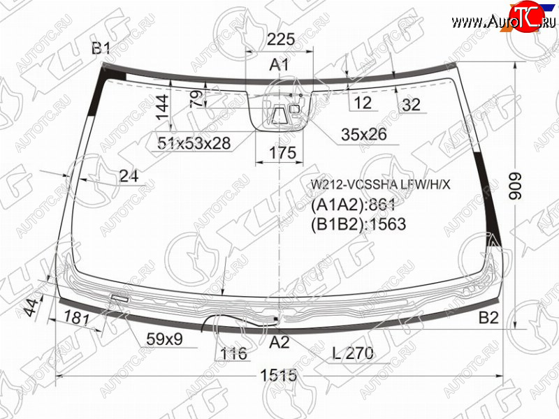 12 649 р. Стекло лобовое (Обогрев щеток Камера Датчик дождя Молдинг) Mercedes-Benz E-Class 09-13 XYG W212-VCSSHA LFW/H/X  с доставкой в г. Кемерово