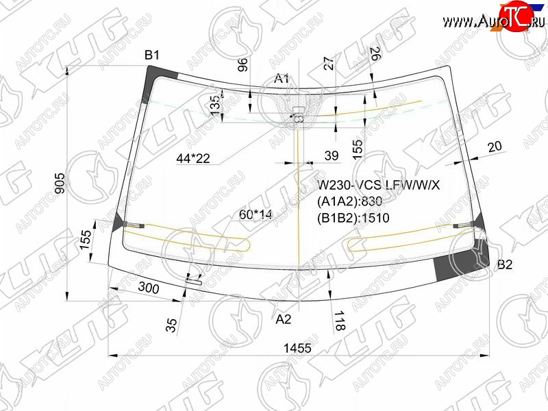 9 999 р. Стекло лобовое (Антенна Датчик дождя) XYG  Mercedes-Benz SL class  R230 (2002-2013)  с доставкой в г. Кемерово