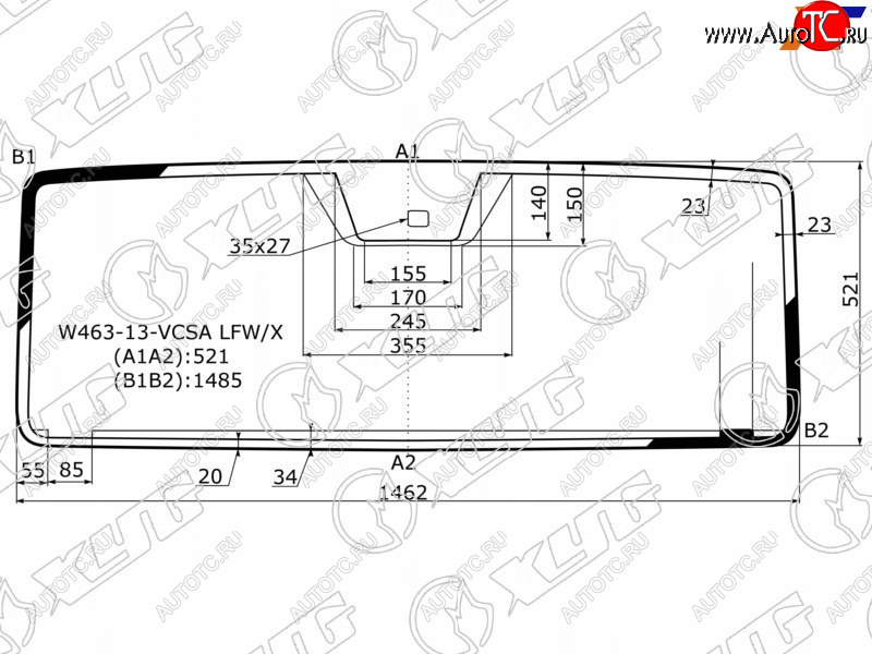 8 649 р. Стекло лобовое (Антенна Датчик дождя) Mercedes-Benz G-Class 12-18 XYG W463-13-VCSA LFW/X  с доставкой в г. Кемерово