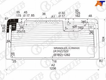 Стекло заднее (Цвет зеленый Обогрев) Jeep Wrangler 10-18 XYG WRANGLER-10 RW/H/X