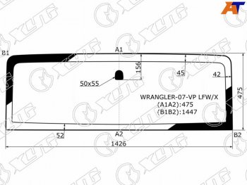 3 399 р. Стекло лобовое Jeep Wrangler 06-18 XYG WRANGLER-07-VP LFW/X  с доставкой в г. Кемерово. Увеличить фотографию 1