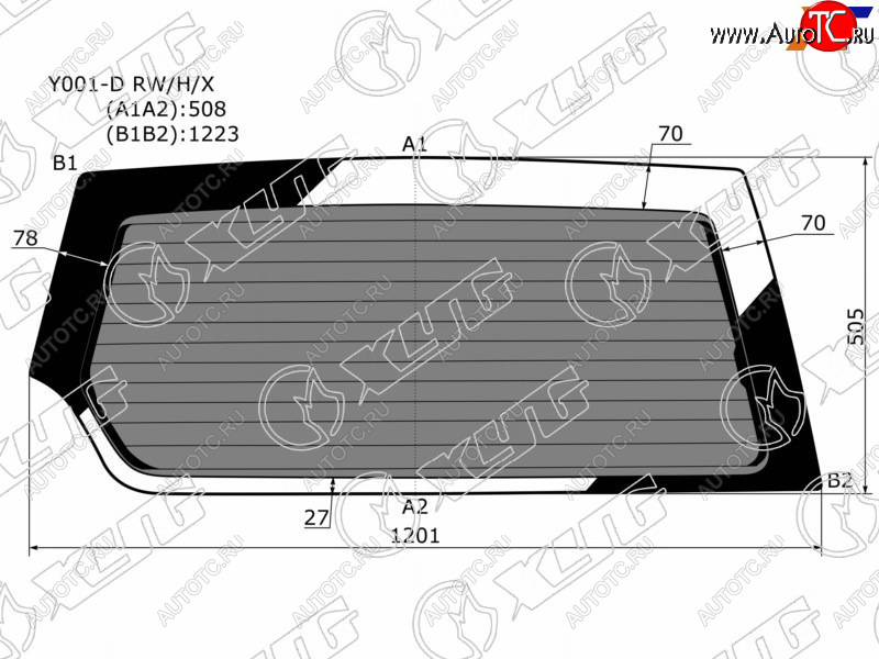 7 199 р. Стекло заднее затемненное с обогревом SUZUKI ESCUDOVITARA 35D 89-97                                XYG Y001-D RW/H/X  с доставкой в г. Кемерово