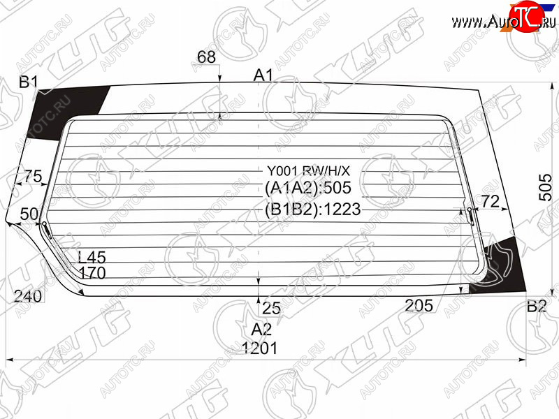 5 999 р. Стекло заднее (Цвет зеленый Обогрев) Suzuki Escudo 88-97  Chevrolet Tracker 88-97  Mazda Proceed XYG Y001 RW/H/X  с доставкой в г. Кемерово