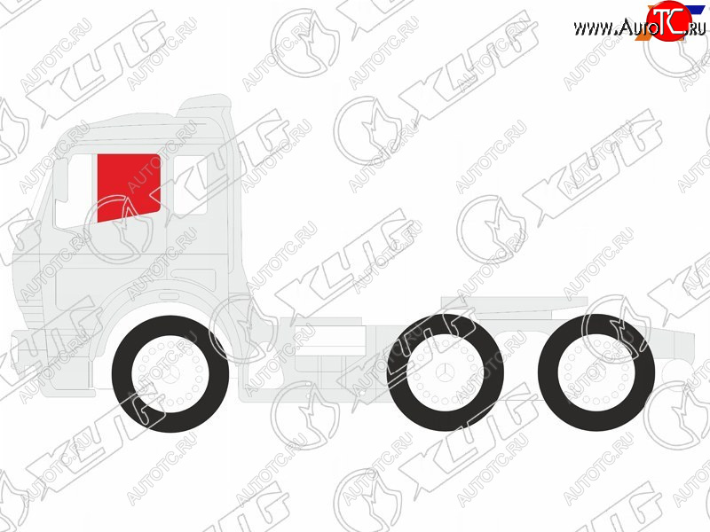2 099 р. Стекло боковое опускное (Спереди Слева Цвет зеленый) Hino Ranger 86-98 XYG Y630 FD/LH2  с доставкой в г. Кемерово