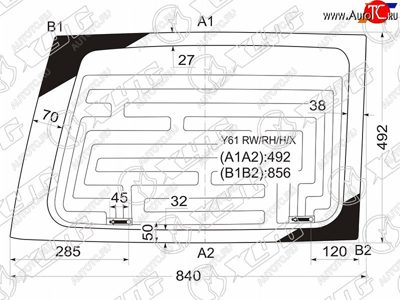 5 599 р. Стекло заднее (Цвет зеленый Обогрев справа. распашная дверь) Nissan Patrol 97-10  Safari 97-07 XYG Y61 RW/RH/H/X  с доставкой в г. Кемерово