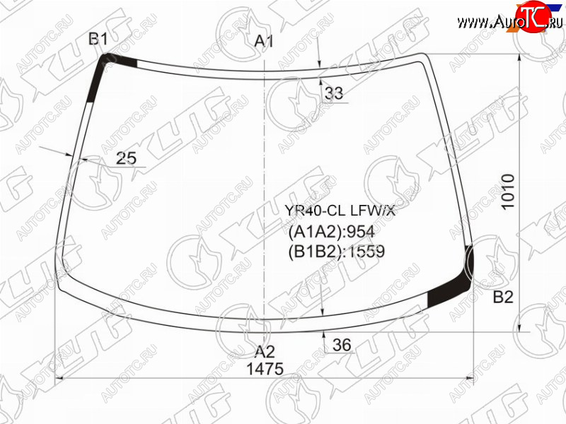 5 999 р. Стекло лобовое Toyota Lite Ace 96-07  Lite Ace Noah 96-01  Town Ace 96-08  Town Ace Noah 96-01 XYG YR40-CL LFW/X  с доставкой в г. Кемерово