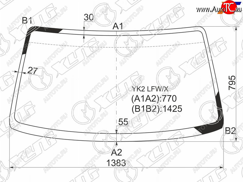 4 999 р. Стекло лобовое Chevrolet MW 03-10  Suzuki Wagon R 98-03  Wagon R Solio 00-05  Wagon R Wide 97-98 XYG YK2 LFW/X  с доставкой в г. Кемерово