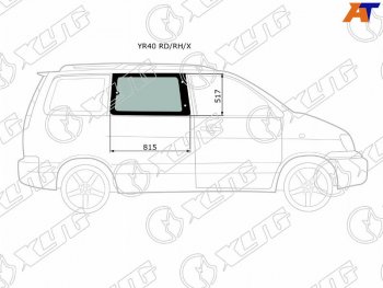 Стекло кузова боковое (не опускное) (Справа Цвет зеленый) Toyota Lite Ace 96-07  Lite Ace Noah 96- XYG YR40 RD/RH/X