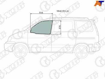 2 899 р. Стекло боковое опускное (Спереди Слева Цвет зеленый) Toyota Lite Ace 96-07  Lite Ace Noah 96-01  XYG YR40 FD/LH  с доставкой в г. Кемерово. Увеличить фотографию 1