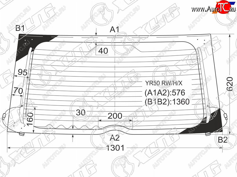 10 399 р. Стекло заднее (Цвет зеленый Обогрев) Toyota Noah 01-07  Voxy 01-07 XYG YR50 RW/H/X  с доставкой в г. Кемерово