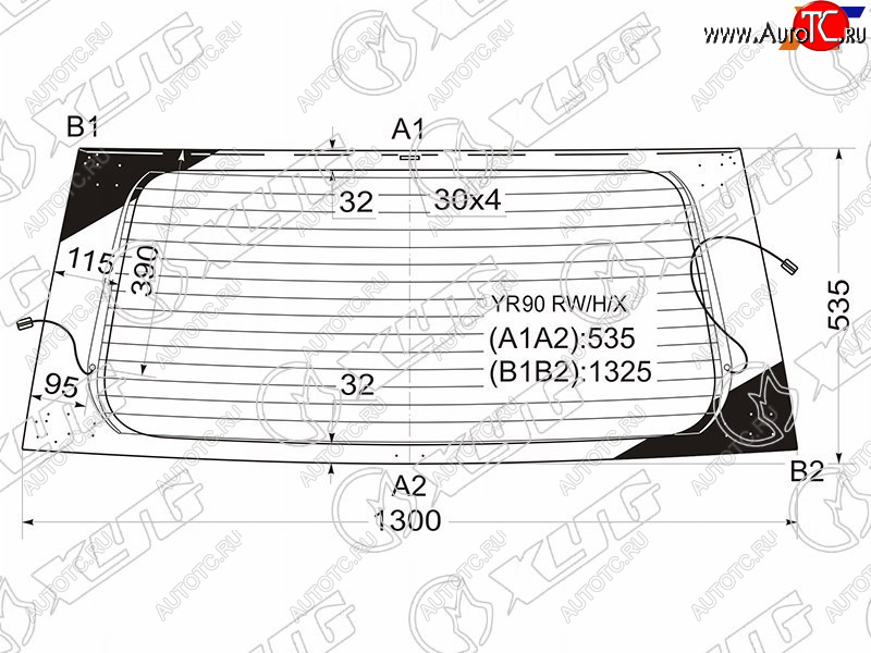 8 799 р. Стекло заднее (Цвет зеленый Обогрев) Toyota Noah 07-13  Voxy 07-13 XYG YR90 RW/H/X  с доставкой в г. Кемерово