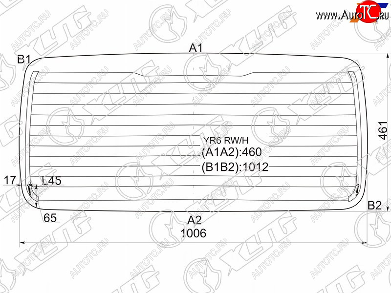 7 599 р. Стекло заднее (Цвет зеленый Обогрев) Suzuki Jimny 98-19  Jimny Sierra 02-18  Jimny Wide 98-02 XYG YR6 RW/H  с доставкой в г. Кемерово