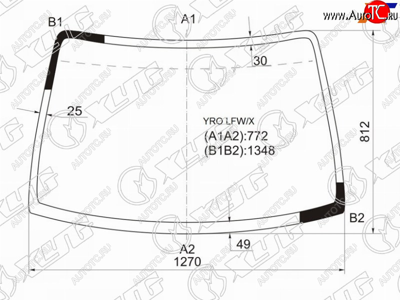 10 899 р. Стекло лобовое MAZDA LAPUTA 99-06 XYG YRO LFW/X, yrolfwx XYG YRO LFW/X  с доставкой в г. Кемерово