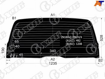 8 799 р. Стекло заднее (Затемненное Обогрев) Toyota Hilux Pick Up 97-05  4Runner 95-02  Hilux Surf 95-02 XYG ZN180-D RW/H/X  с доставкой в г. Кемерово. Увеличить фотографию 1