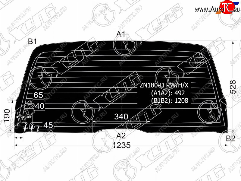 8 799 р. Стекло заднее (Затемненное Обогрев) Toyota Hilux Pick Up 97-05  4Runner 95-02  Hilux Surf 95-02 XYG ZN180-D RW/H/X  с доставкой в г. Кемерово