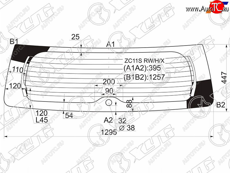7 199 р. Стекло заднее (Цвет зеленый Обогрев 5D HBK) Suzuki Swift 03-10 XYG ZC11S RW/H/X  с доставкой в г. Кемерово