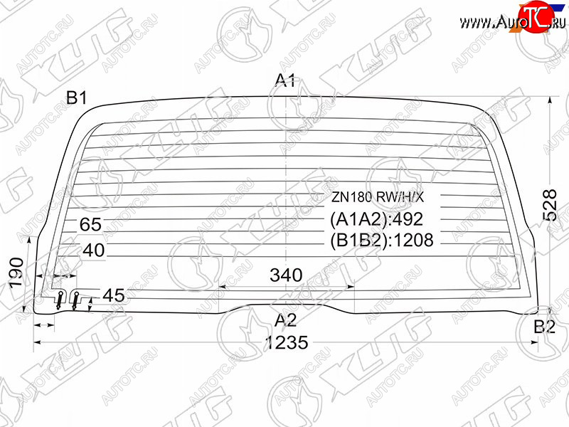 7 199 р. Стекло заднее (Цвет зеленый Обогрев) Toyota 4Runner 95-02  Hilux Surf 95-02 XYG ZN180 RW/H/X  с доставкой в г. Кемерово
