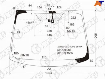 Стекло лобовое (Датчик дождя для Европейского рынка) Toyota Prius (ZVW30) 09-16  Prius PHV 12-16 XYG ZVW30-09-L-VCPS LFW/X