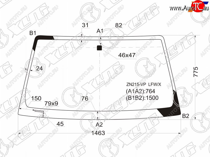 4 999 р. Стекло лобовое Toyota Hilux Pick Up 04-15  4Runner 02-09  Fortuner 04-15  Hilux Surf 02-09 XYG ZN215-VP LFW/X  с доставкой в г. Кемерово