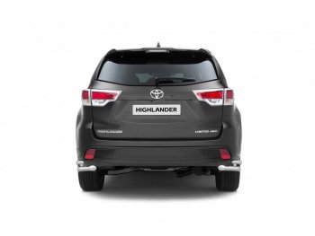 25 269 р. Защита заднего бампера (двойная, уголки d63/51 мм)  Toyota Highlander  XU50 (2013-2020) дорестайлинг, рестайлинг  с доставкой в г. Кемерово. Увеличить фотографию 2