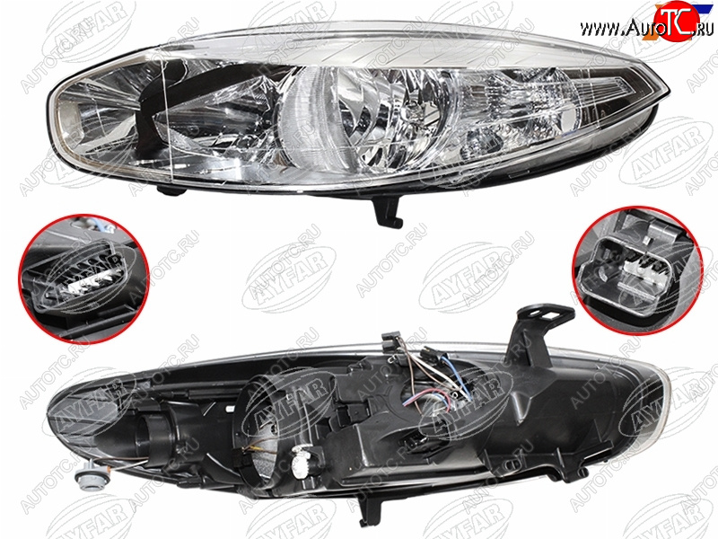 10 349 р. Фара левая (галоген, с электрокорректором) AYFAR  Renault Fluence (2010-2012) дорестайлинг  с доставкой в г. Кемерово