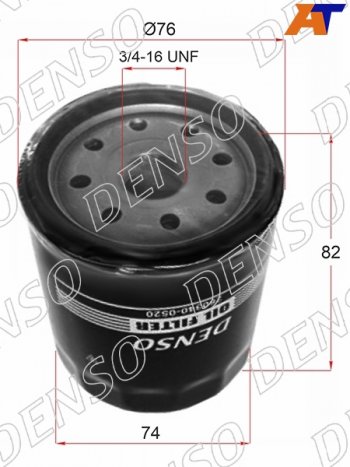 489 р. Фильтр масляный TOYOTA 1GFE,#JZ#,1,2MZFE 92- DENSO 260340-0520  с доставкой в г. Кемерово. Увеличить фотографию 1