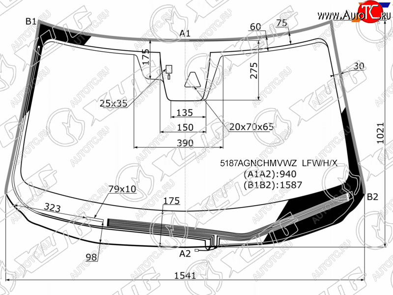 9 449 р. Стекло лобовое (Обогрев щеток Камера Датчик дождя Молдинг) Mazda CX-5 16- XYG 5187AGNCHMVWZ  LFW/H/X  с доставкой в г. Кемерово