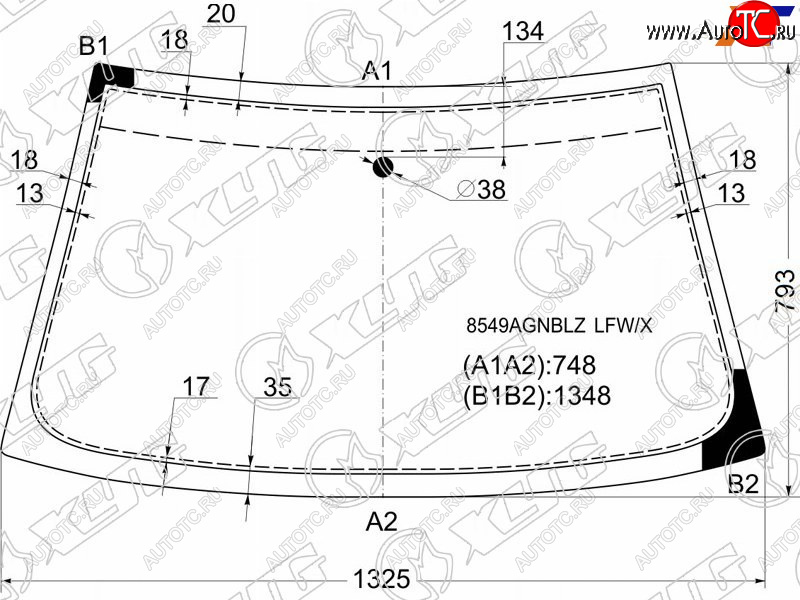 5 849 р. Стекло лобовое Volkswagen Polo 94-01  SEAT Cordoba 93-99  Ibiza 93-02  Inca 95-03  Volkswagen Ca XYG 8549AGNBLZ LFW/X  с доставкой в г. Кемерово