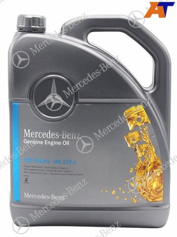 7 699 р. Масло моторное MERCEDES-BENZ (синтетическое) 5л  5W-40 229.5 бензин MERCEDES A000989630813AAEW  с доставкой в г. Кемерово. Увеличить фотографию 1