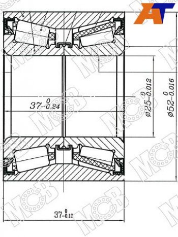 Подшипник задней ступицы MCB Peugeot 207 WC хэтчбэк 5 дв. рестайлинг (2009-2012)